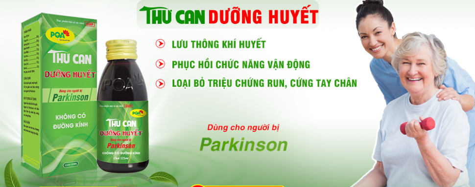 Banner PQA Thư Can Dưỡng Huyết hỗ trợ điều trị run chân tay,parkinson